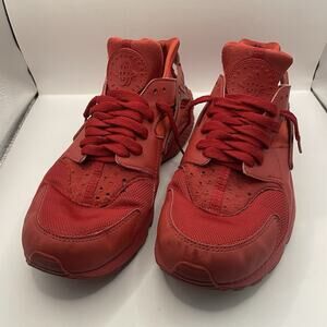 Men’s 9 Nike Air Huarache Run Triple Varsity Red Athletic Sneakers 318429-660